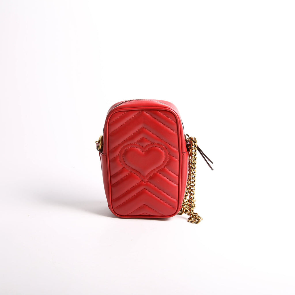 598597 GG Marmont Mini Bag Red