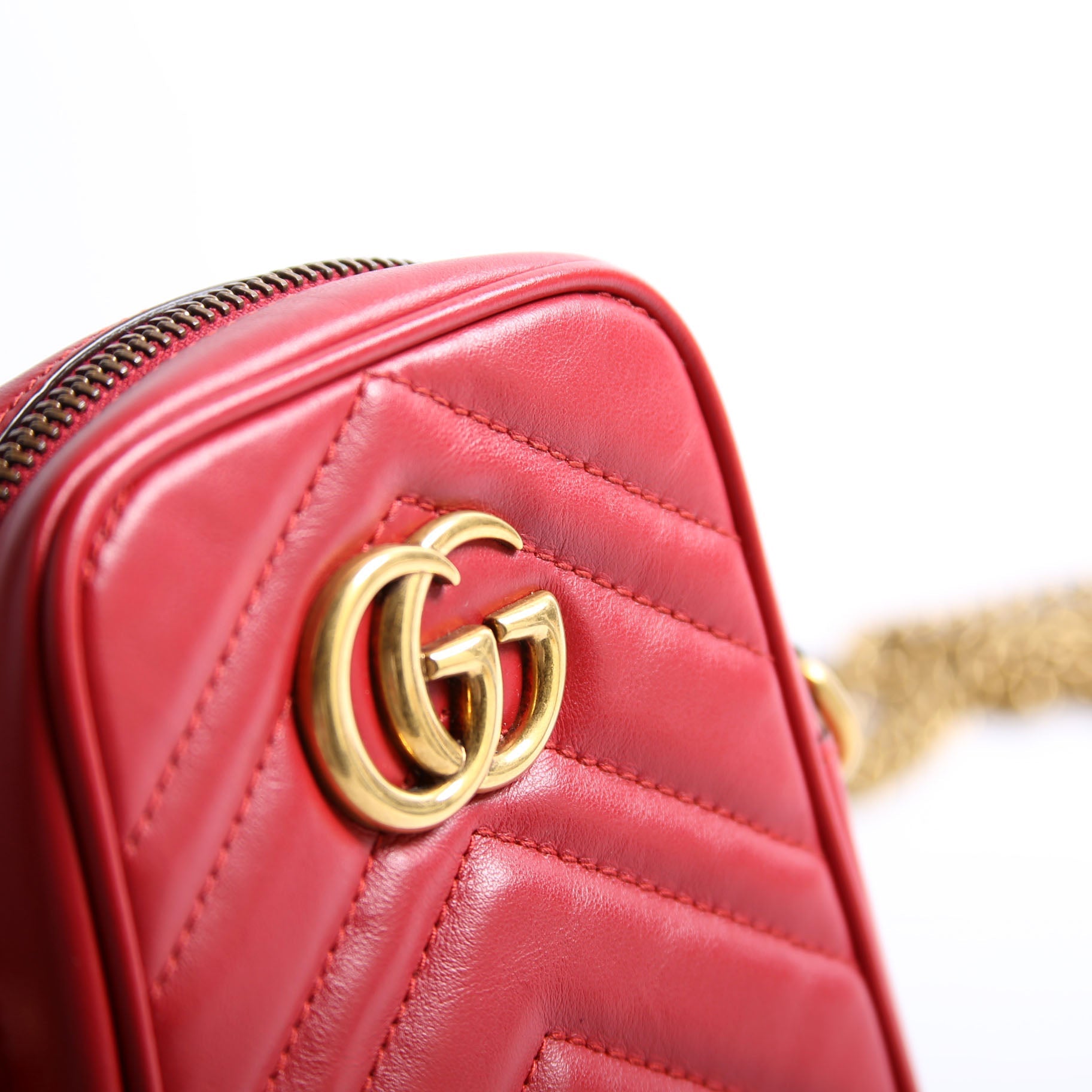 598597 GG Marmont Mini Bag Red