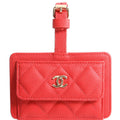 CC Luggage Tag Quilted Caviar 29M Red