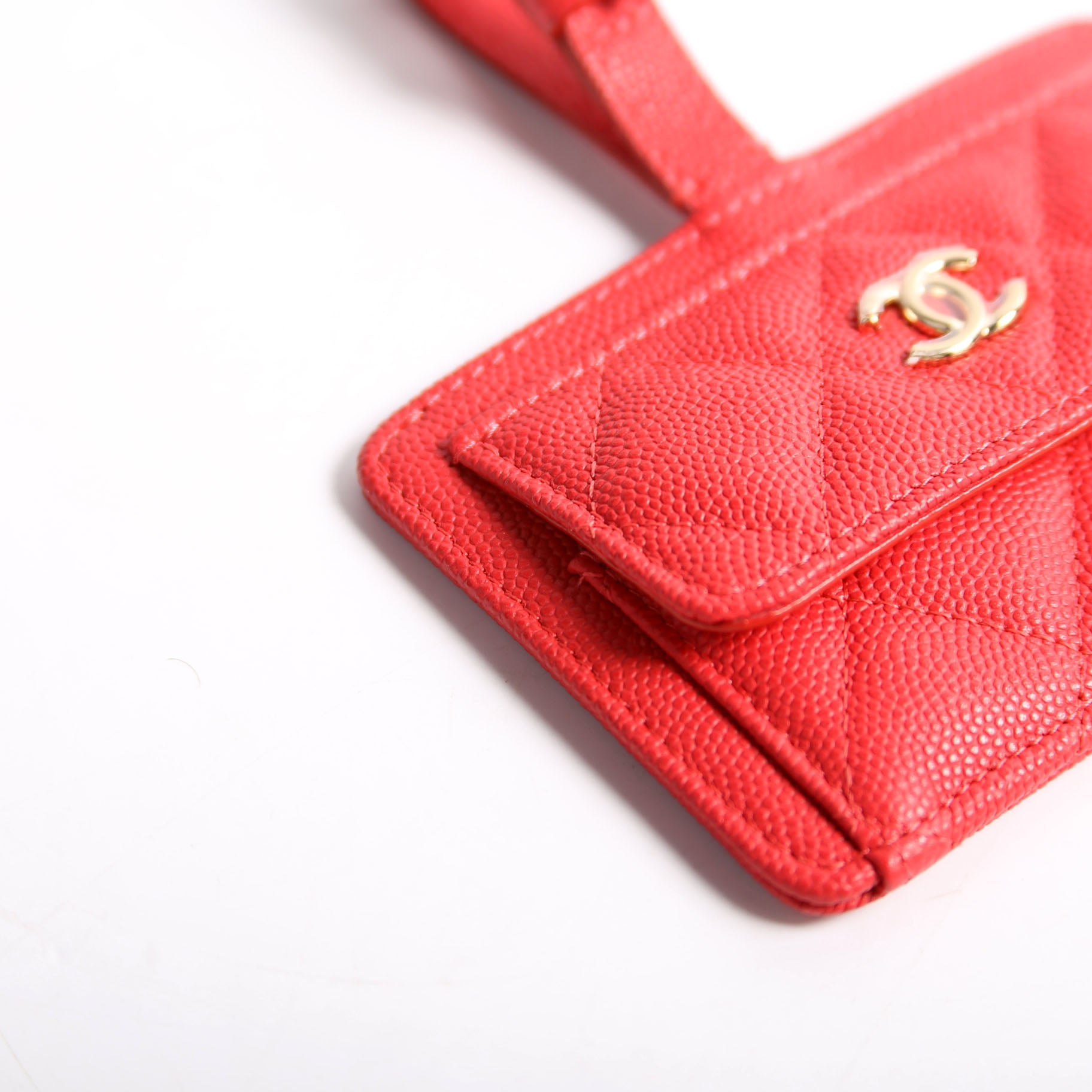 CC Luggage Tag Quilted Caviar 29M Red