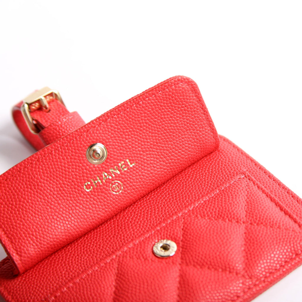 CC Luggage Tag Quilted Caviar 29M Red