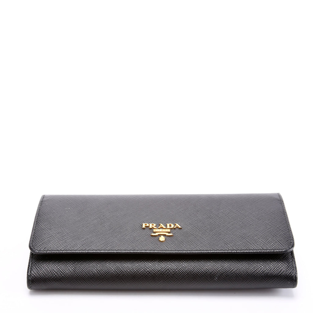 Saffiano Chain Wallet 1MH132 Black