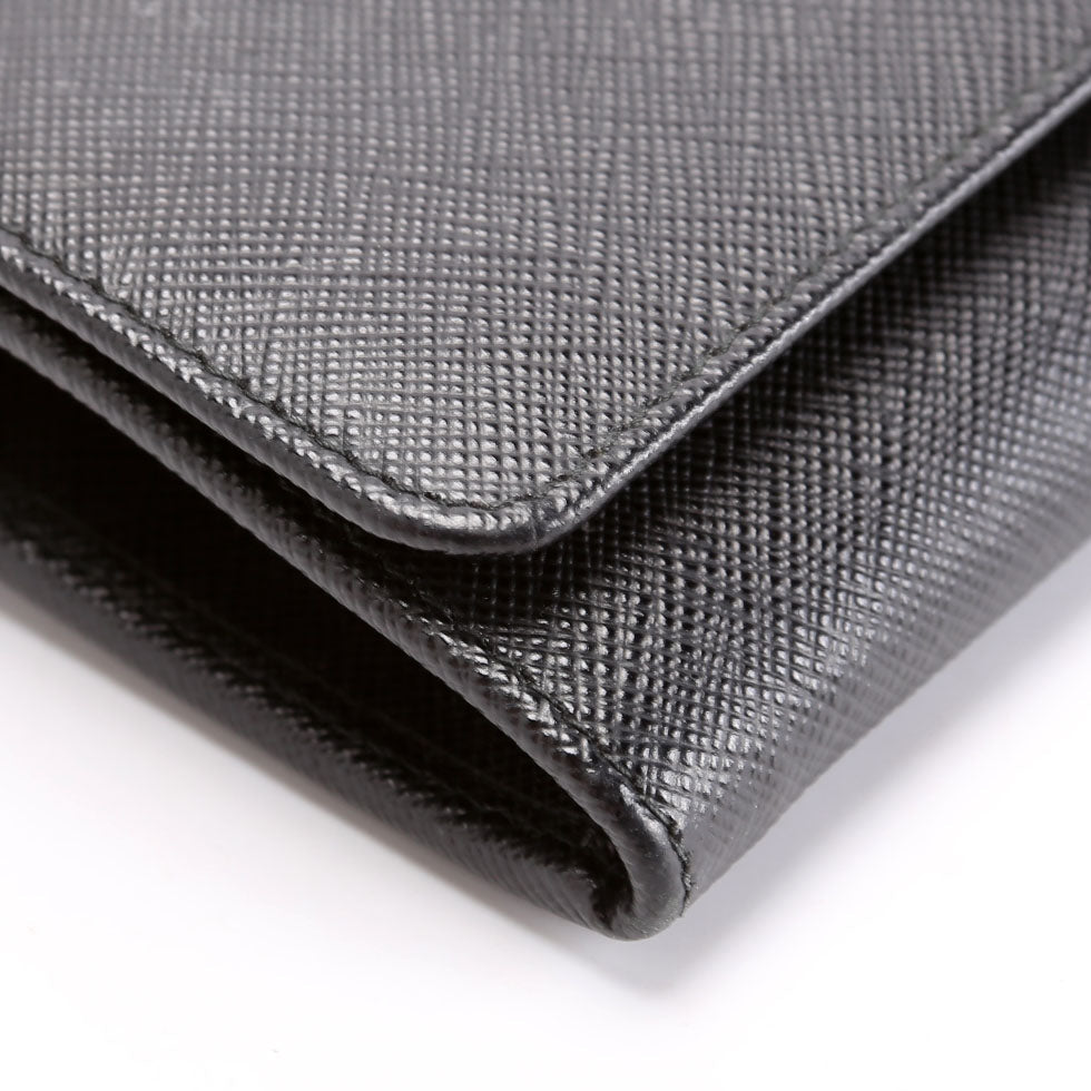 Saffiano Chain Wallet 1MH132 Black