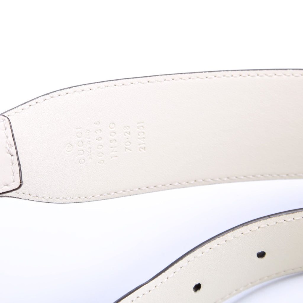 Gucci Belt: 600636 1955 Horsebit Leather Size 70/28 White