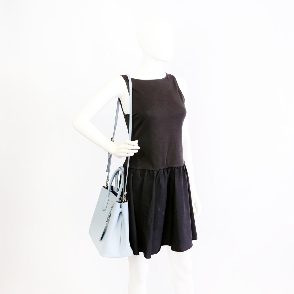 Saffiano Cuir Double Medium Blue