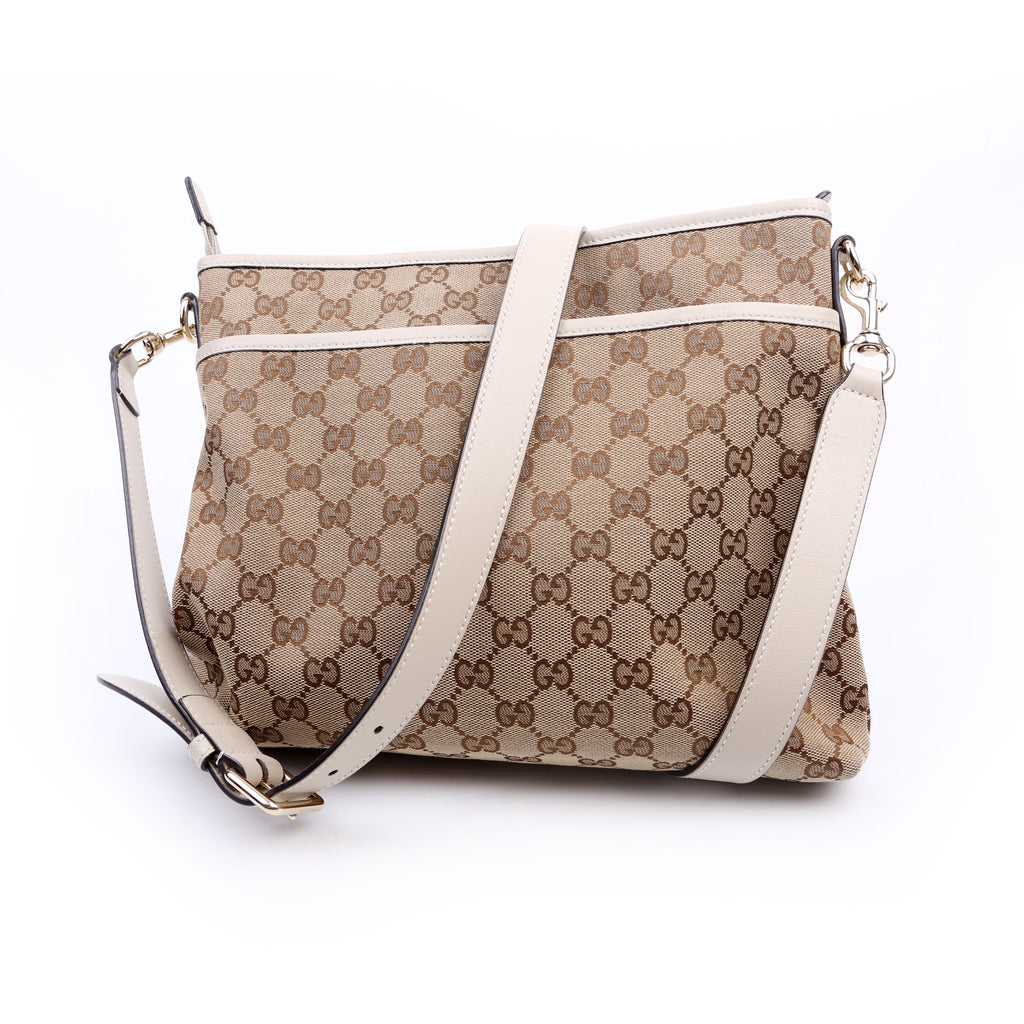 388924 GG Canvas Crossbody White