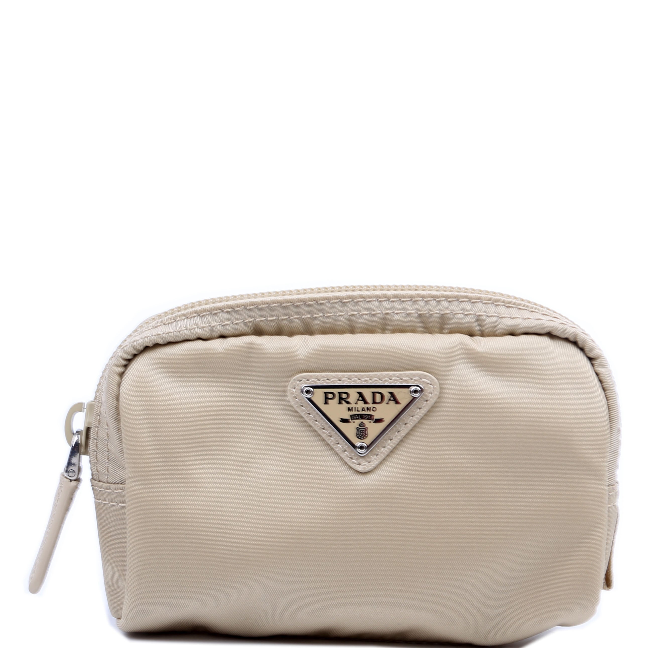 1ND339 Re-Nylon Pouch Beige