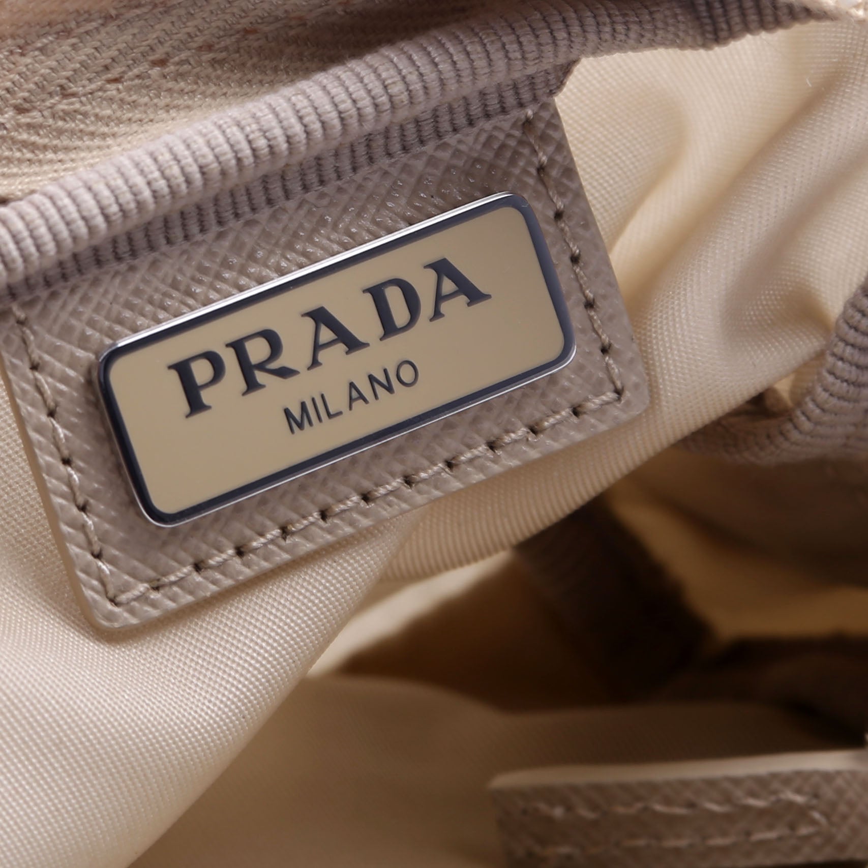 1ND339 Re-Nylon Pouch Beige