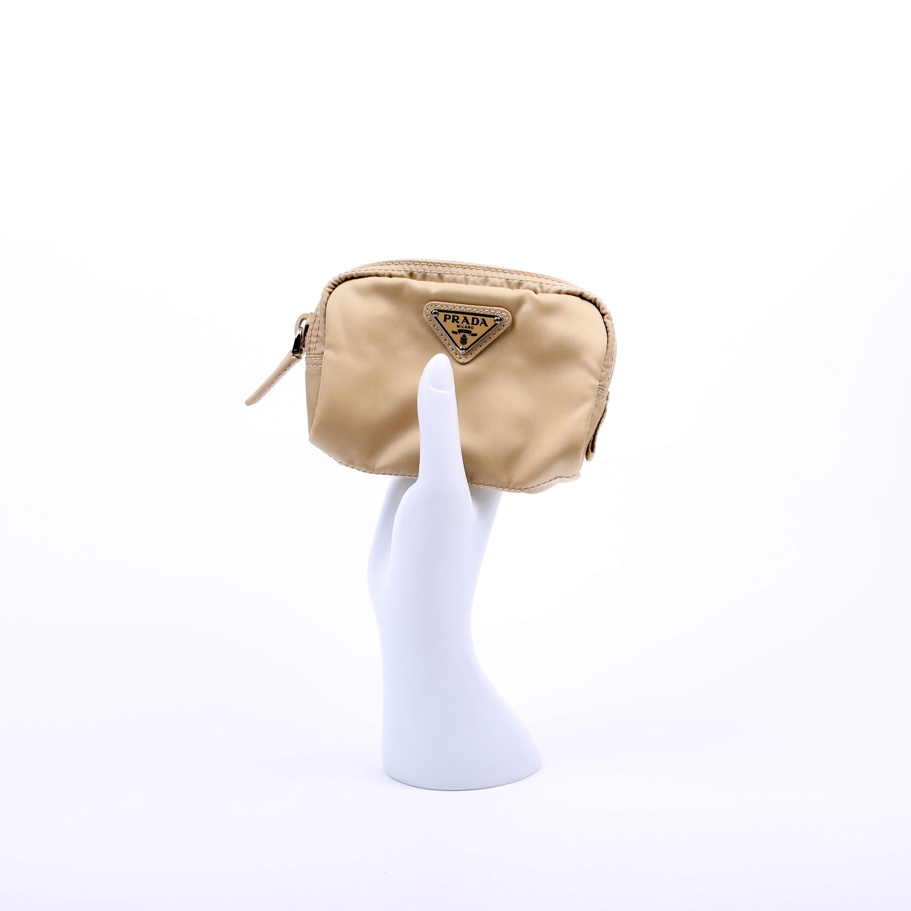 1ND339 Re-Nylon Pouch Beige