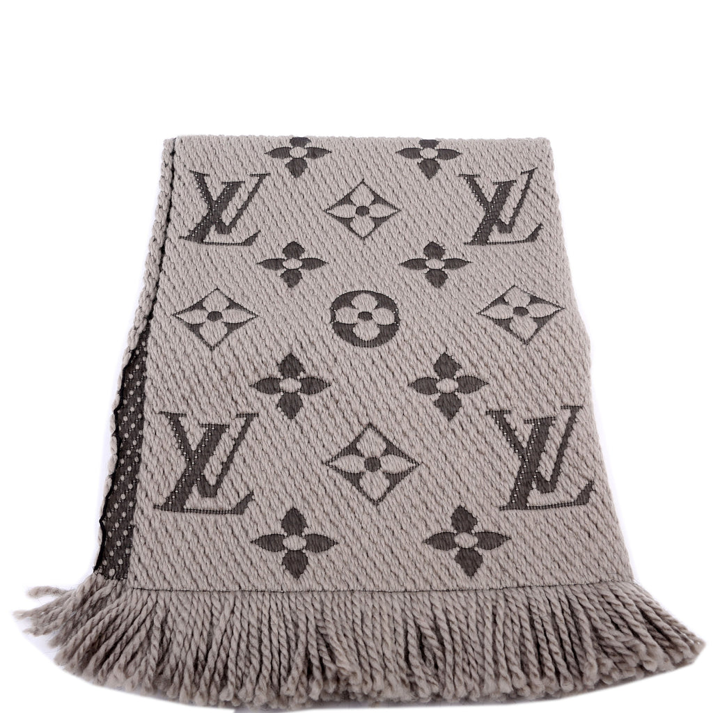 Logomania Wool/Silk Scarf Grey