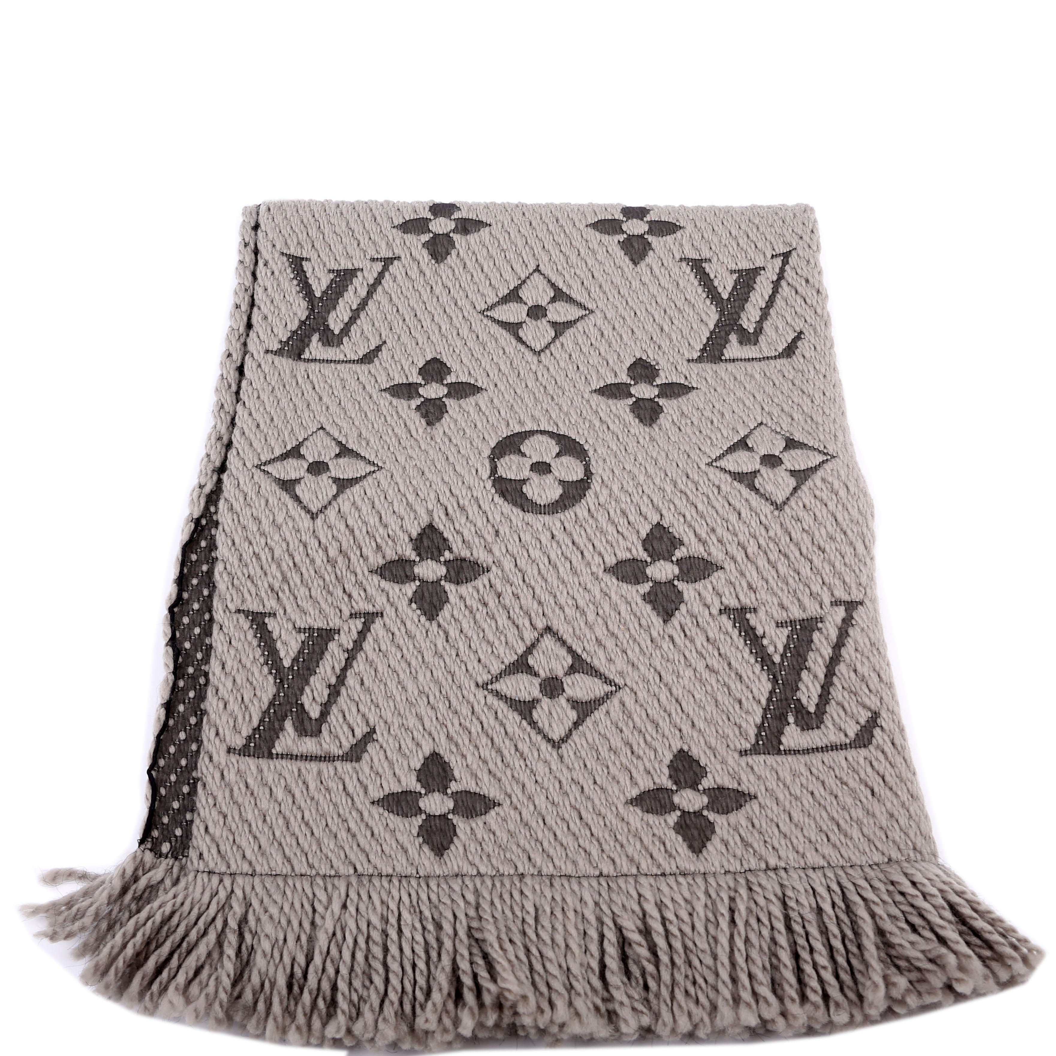 Logomania Wool/Silk Scarf Grey