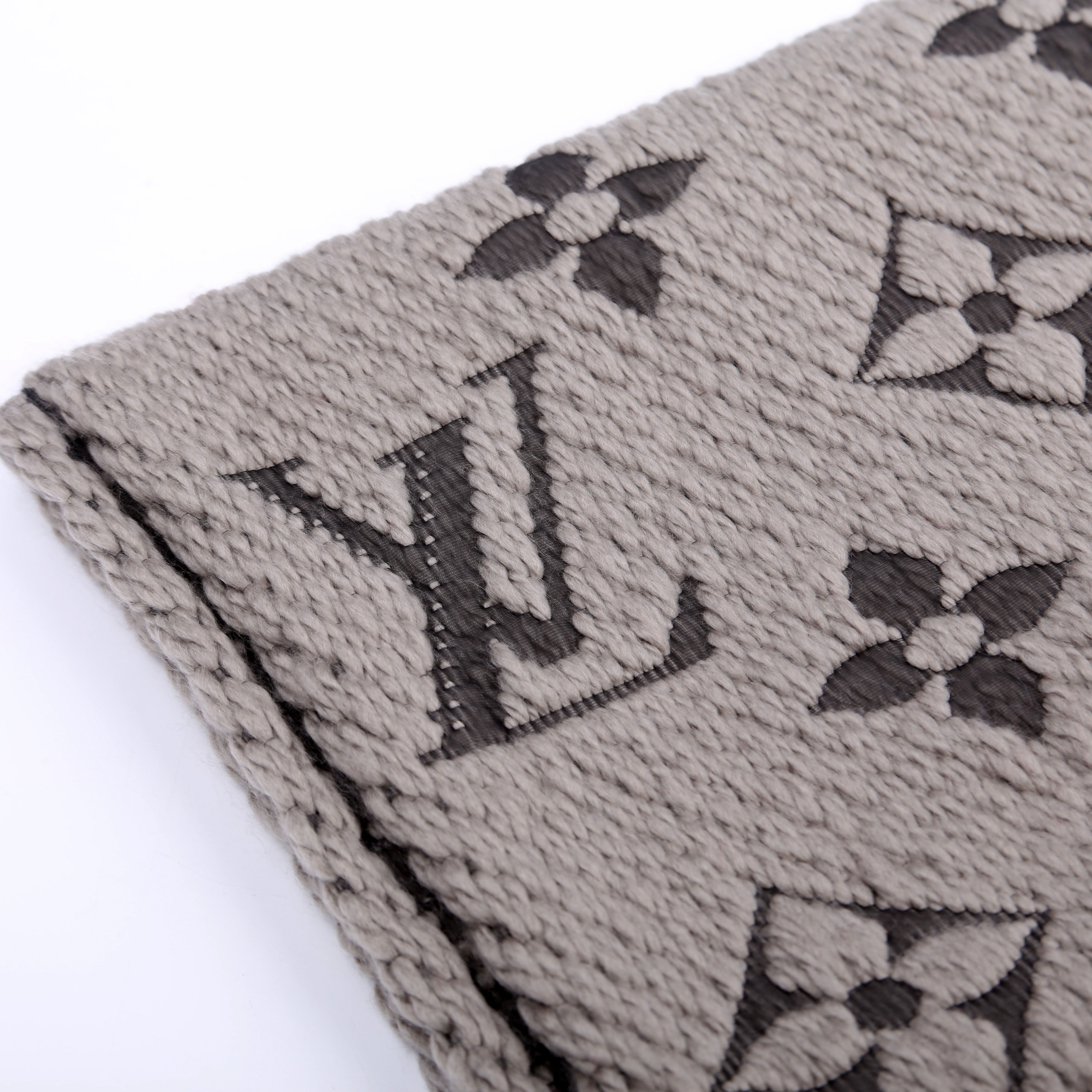 Logomania Wool/Silk Scarf Grey