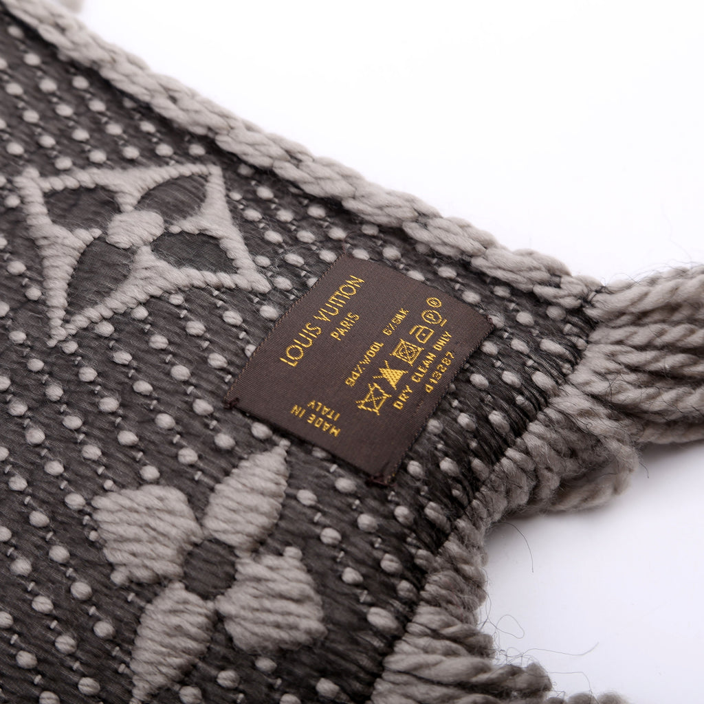 Logomania Wool/Silk Scarf Grey