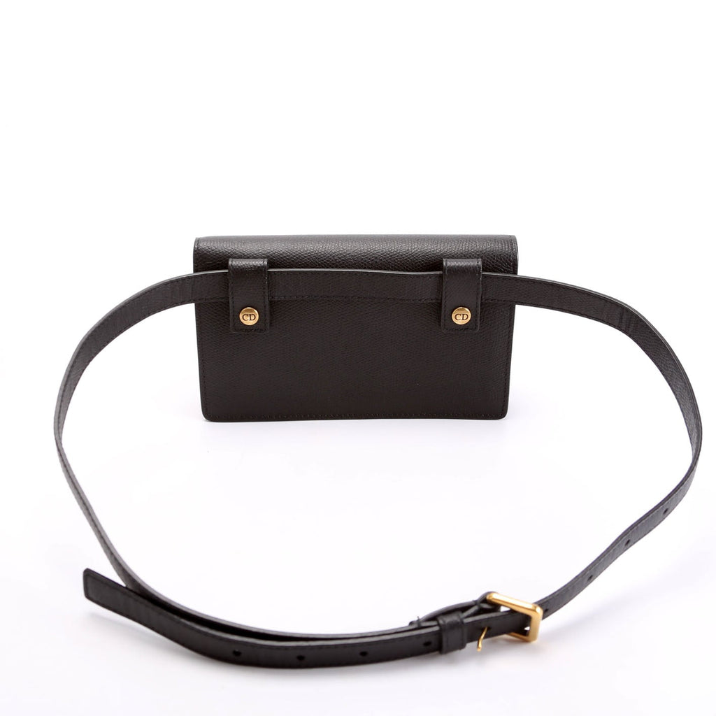 Slim Saddle Belt Bag Grain Leather Black