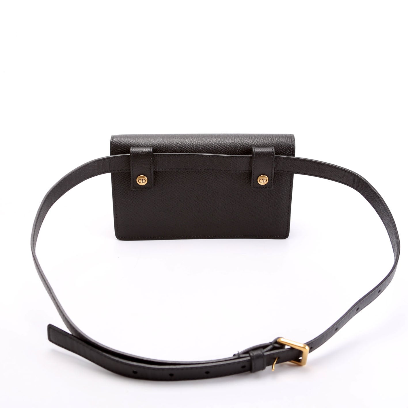 Slim Saddle Belt Bag Grain Leather Black