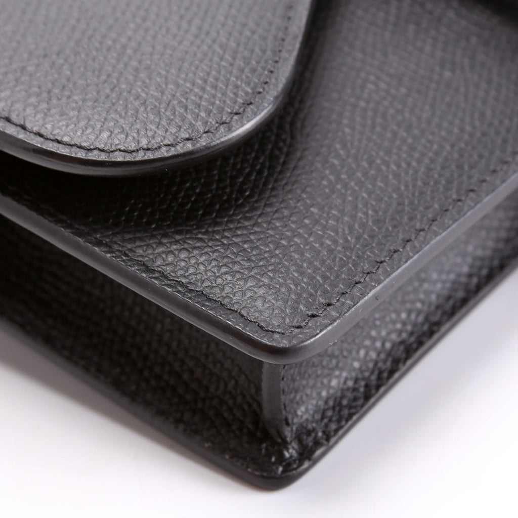 Slim Saddle Belt Bag Grain Leather Black