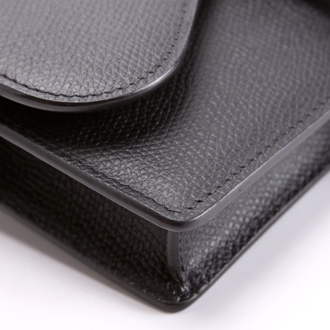 Slim Saddle Belt Bag Grain Leather Black
