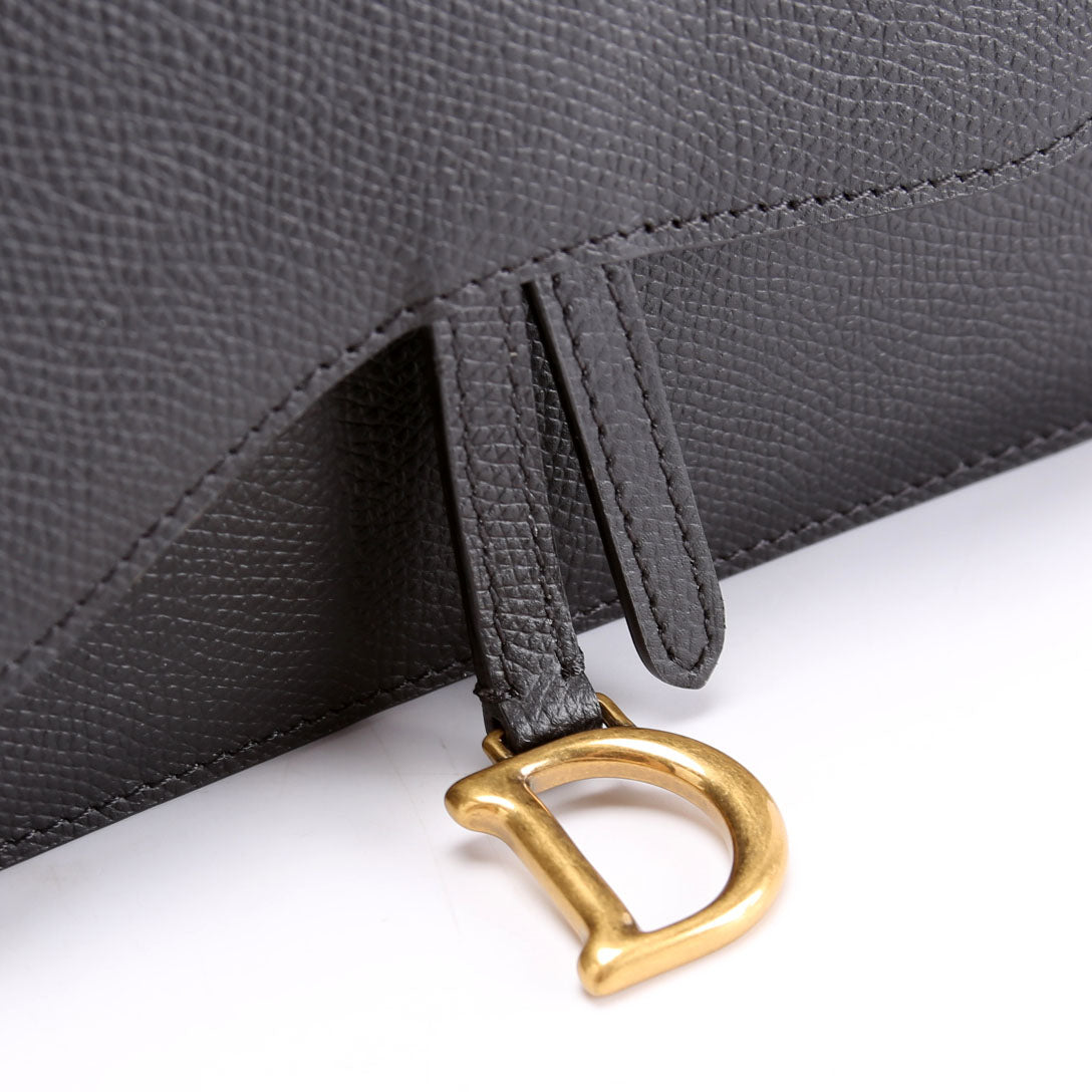 Slim Saddle Belt Bag Grain Leather Black