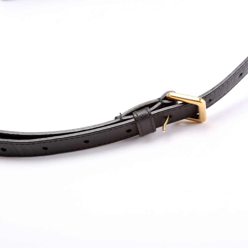 Slim Saddle Belt Bag Grain Leather Black