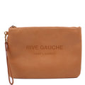 581369 Rive Gauche Calfskin Pouch Tan