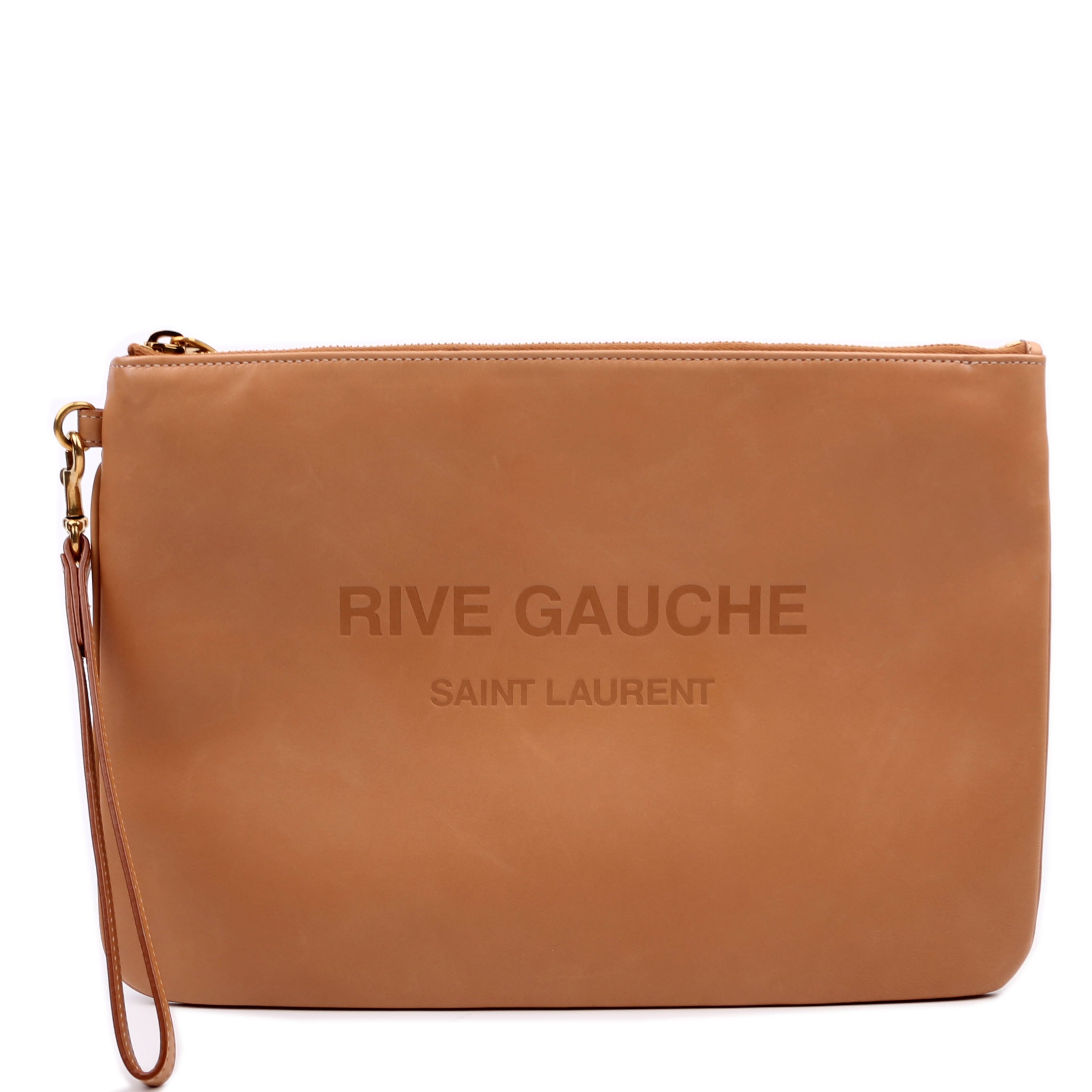 581369 Rive Gauche Calfskin Pouch Tan