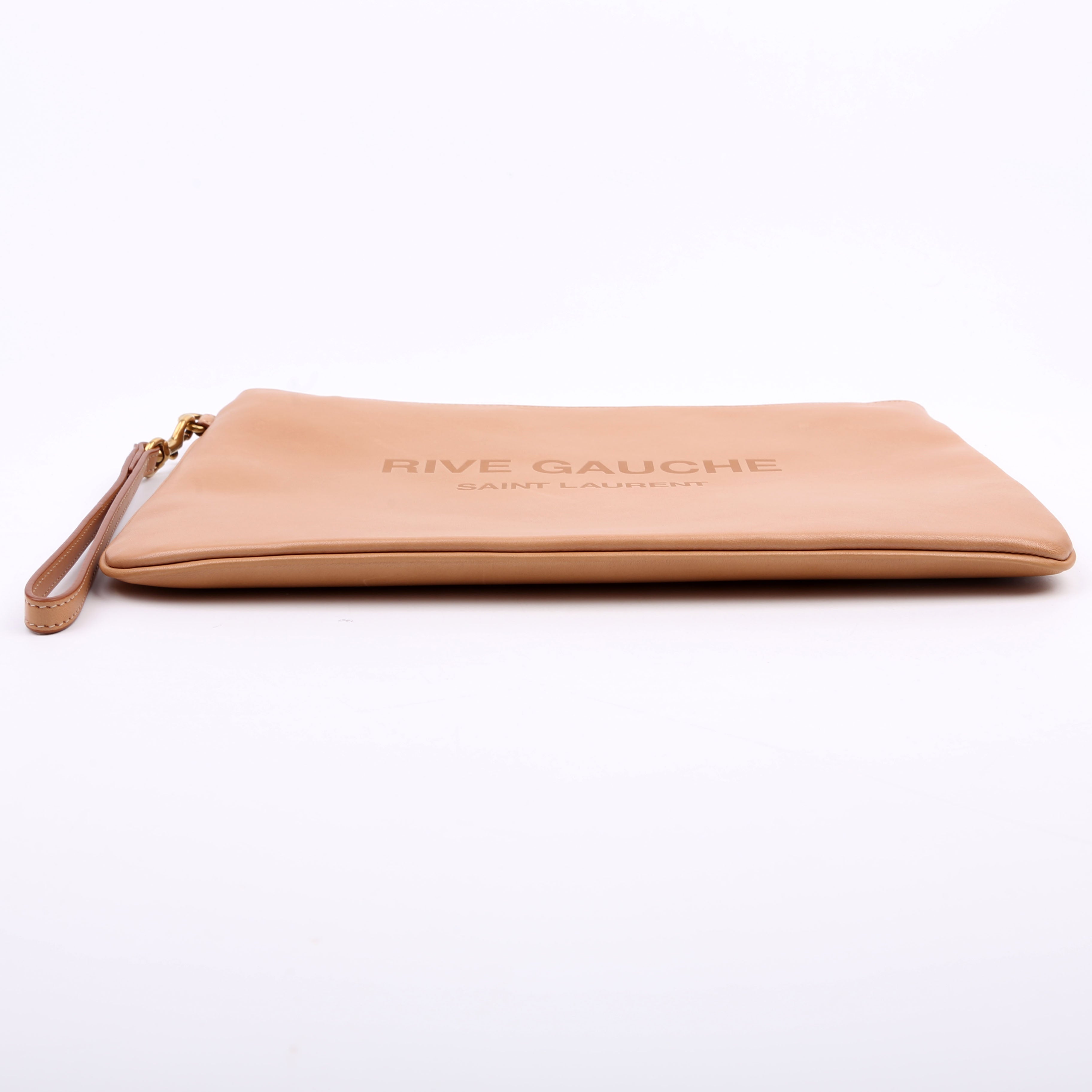 581369 Rive Gauche Calfskin Pouch Tan