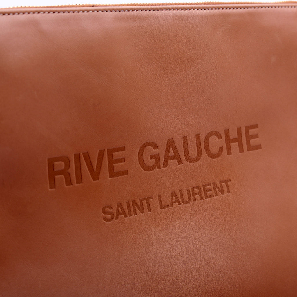 581369 Rive Gauche Calfskin Pouch Tan