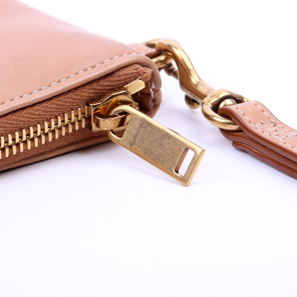 581369 Rive Gauche Calfskin Pouch Tan