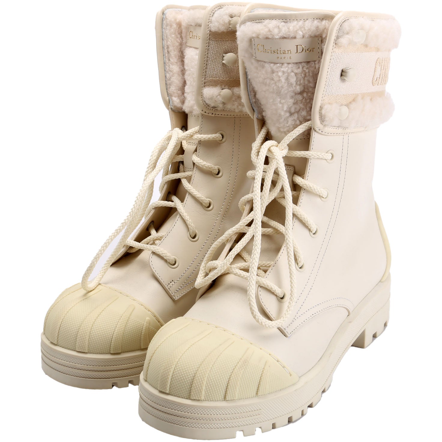 D-Major Lace-Up Snow Boots Size 38 White
