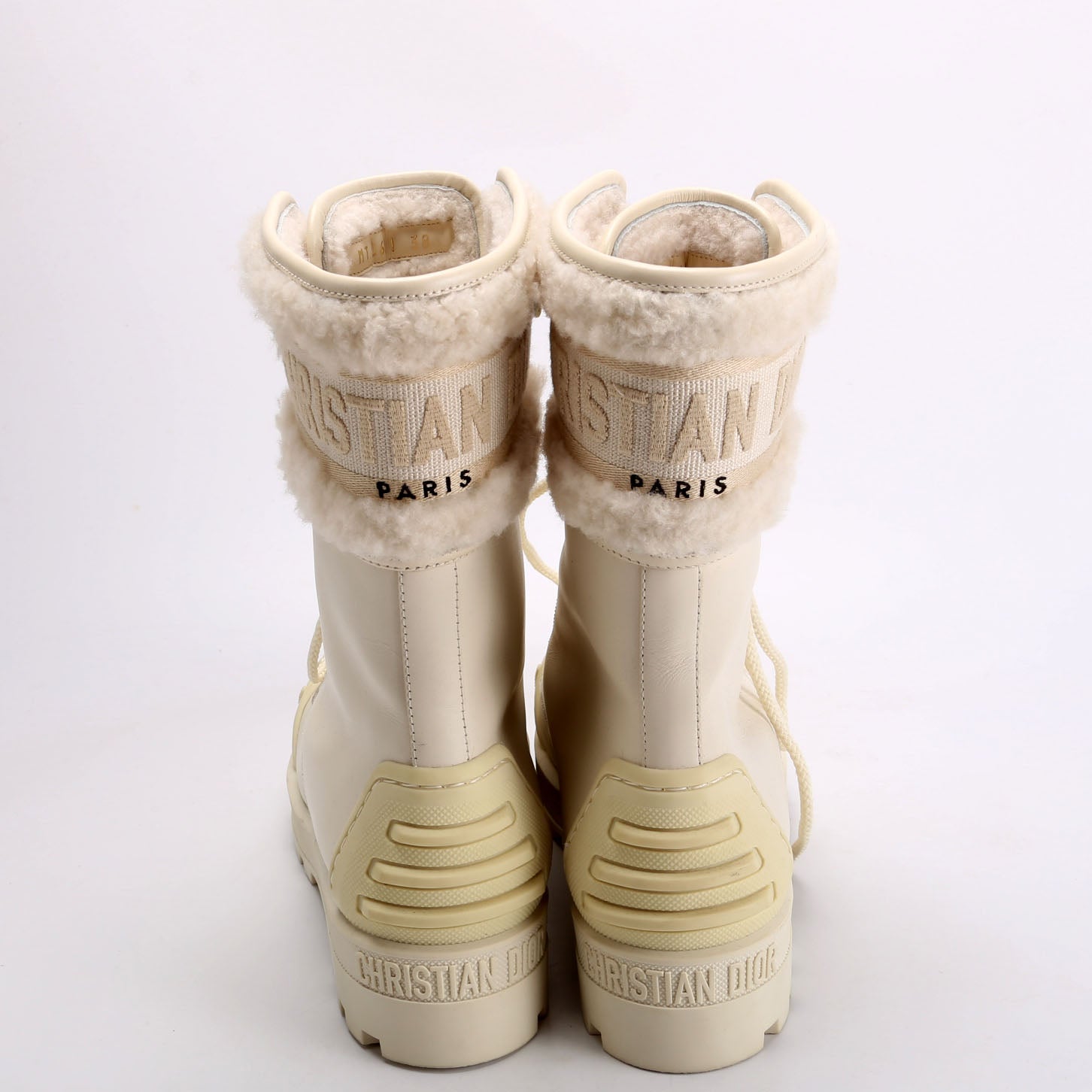 D-Major Lace-Up Snow Boots Size 38 White
