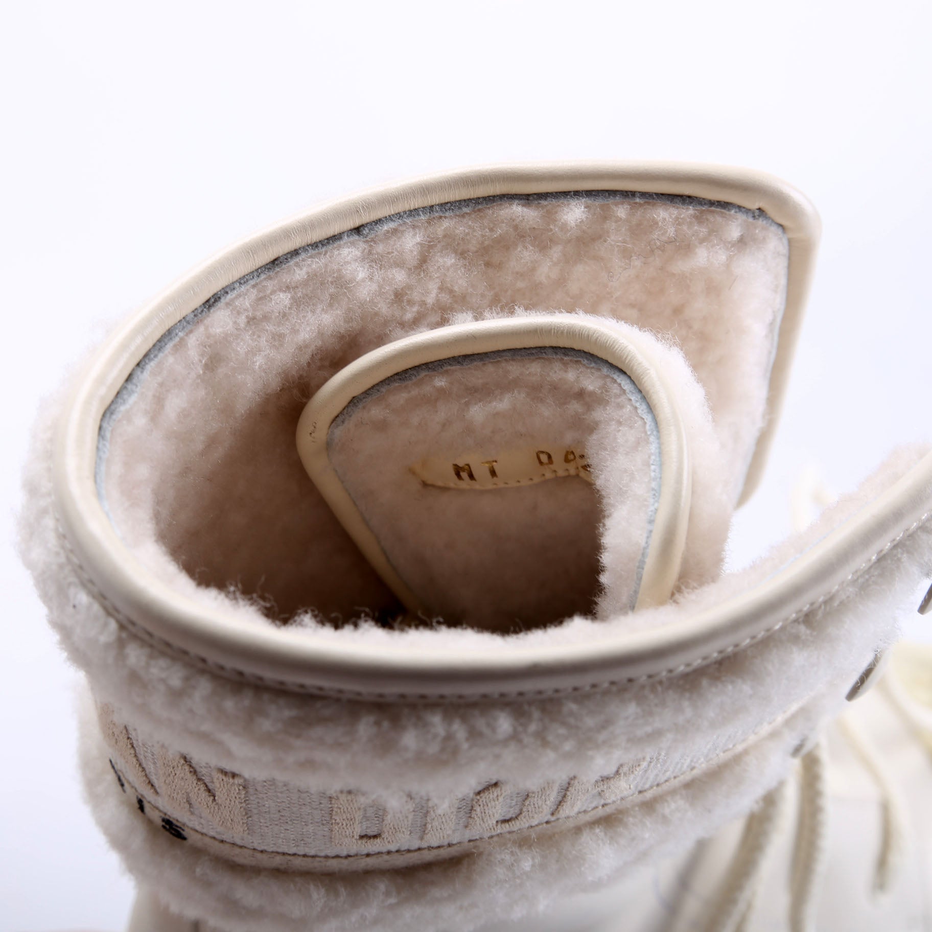 D-Major Lace-Up Snow Boots Size 38 White