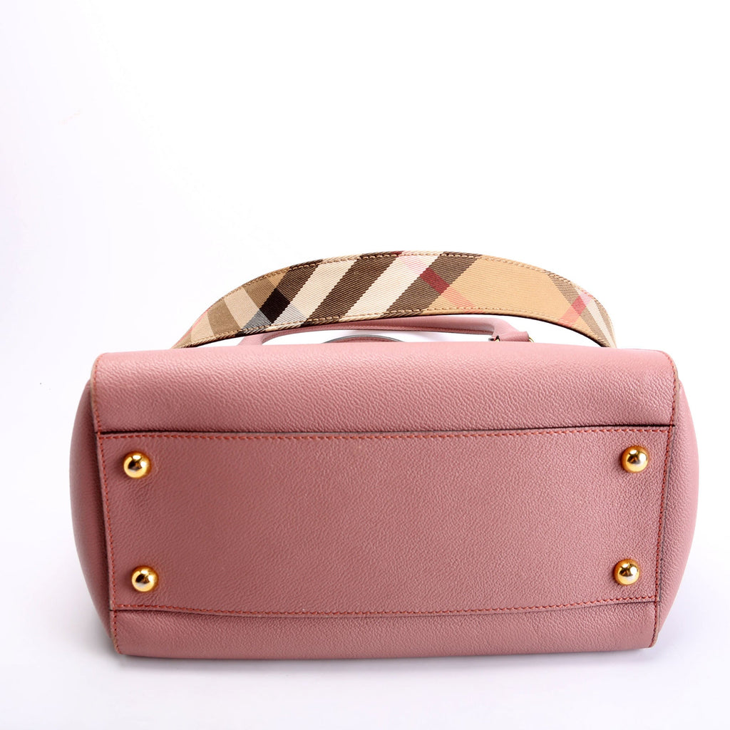 Grained Calfskin Buckle Tote Mauve