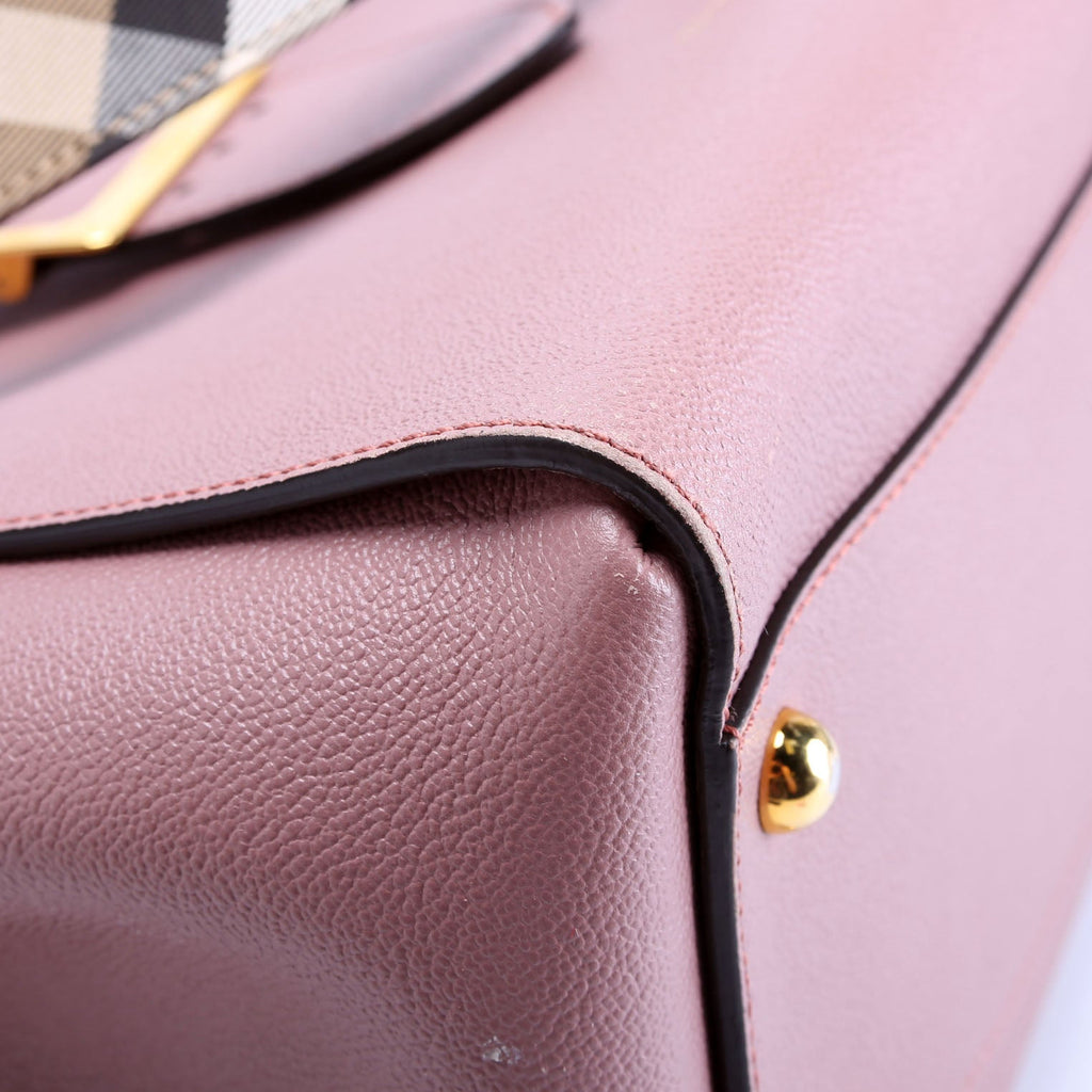 Grained Calfskin Buckle Tote Mauve