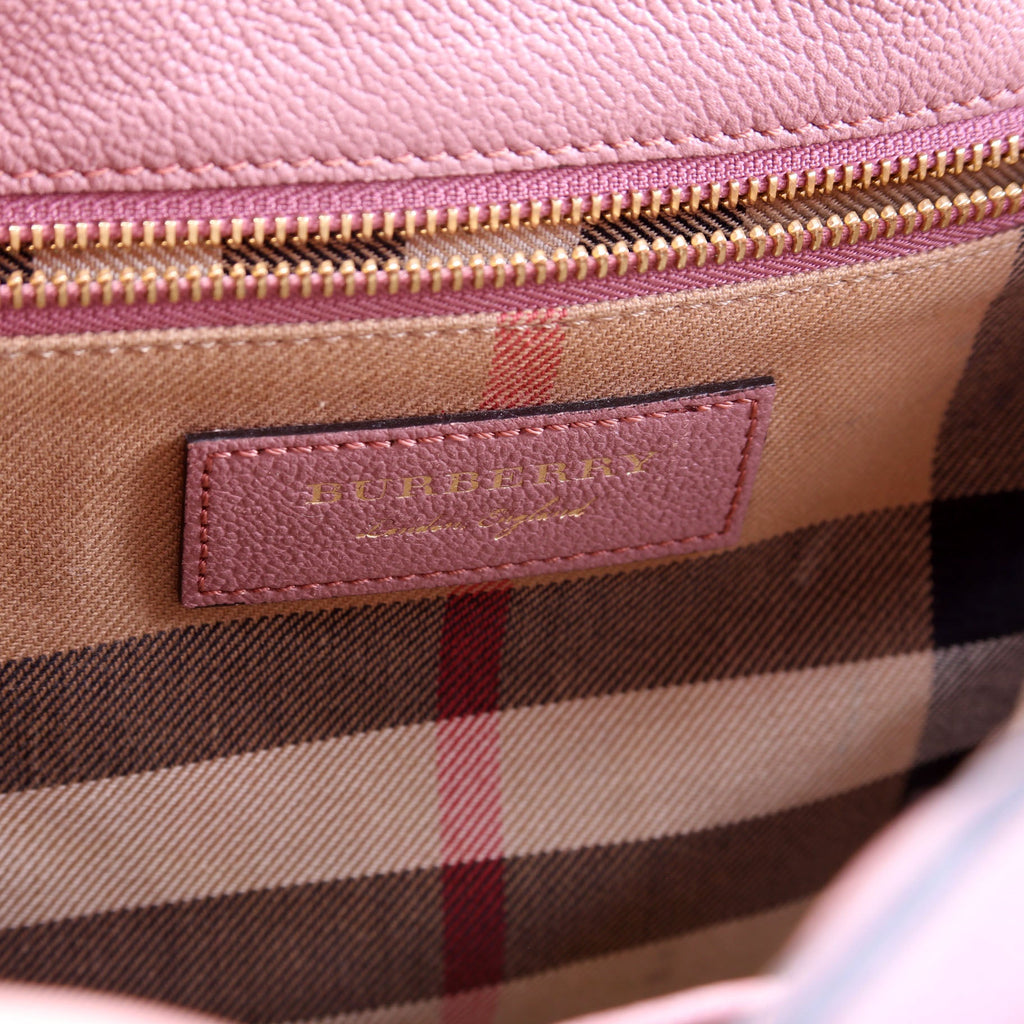Grained Calfskin Buckle Tote Mauve