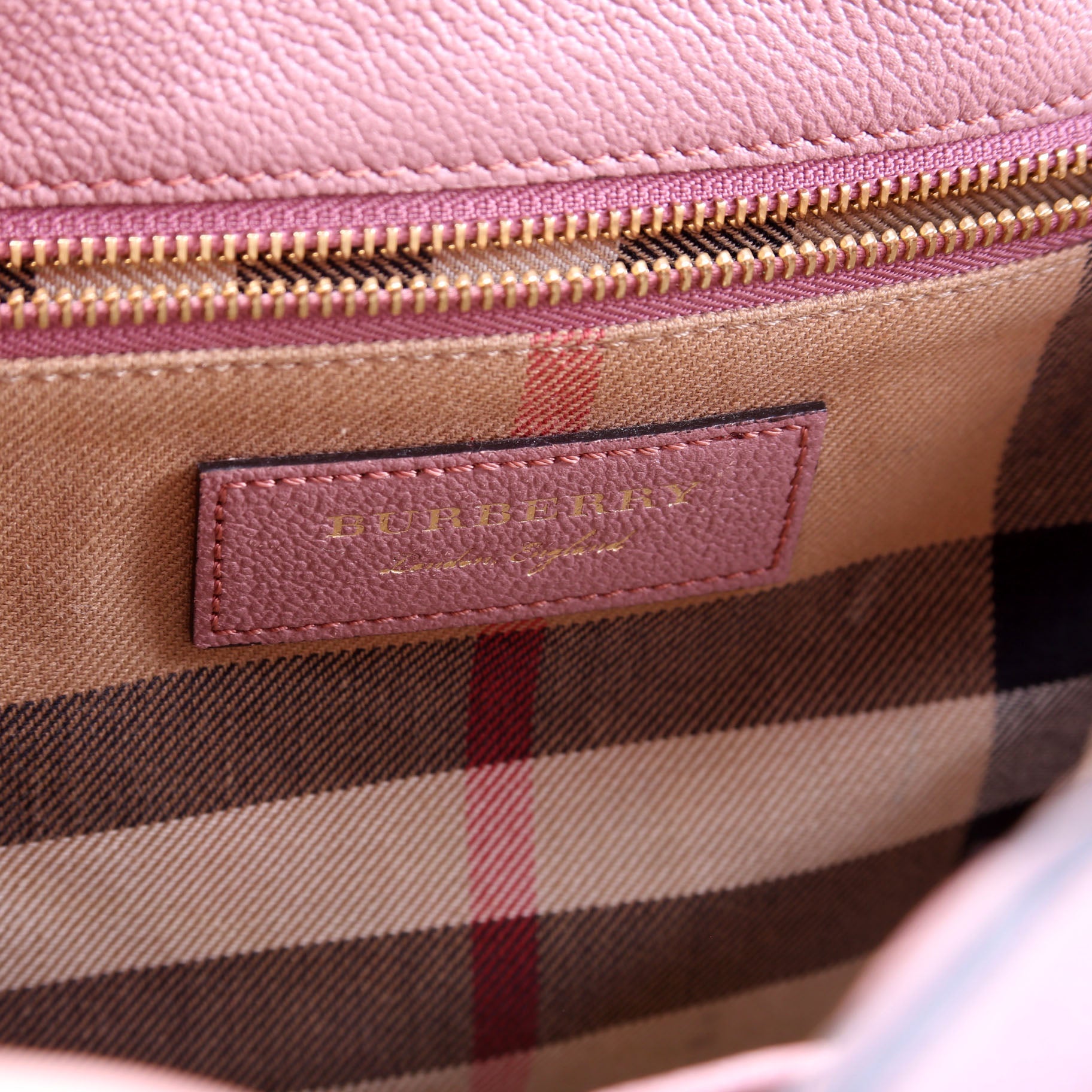 Grained Calfskin Buckle Tote Mauve
