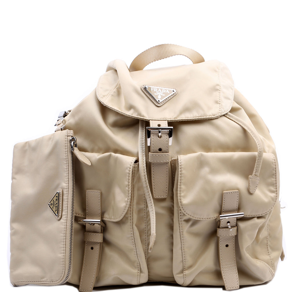 Prada 1BZ677 Re-Nylon Backpack Small Tan