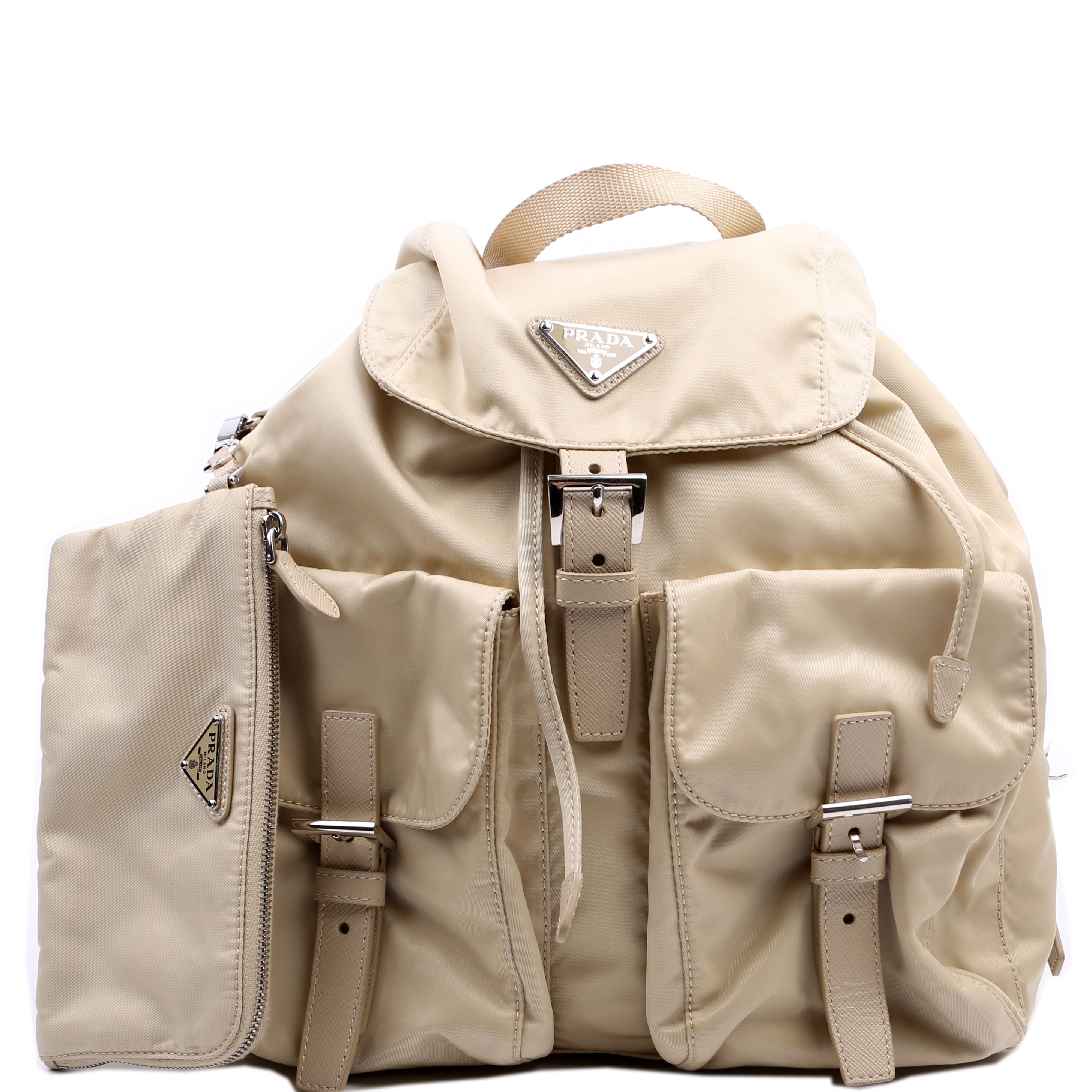 Prada 1BZ677 Re-Nylon Backpack Small Tan