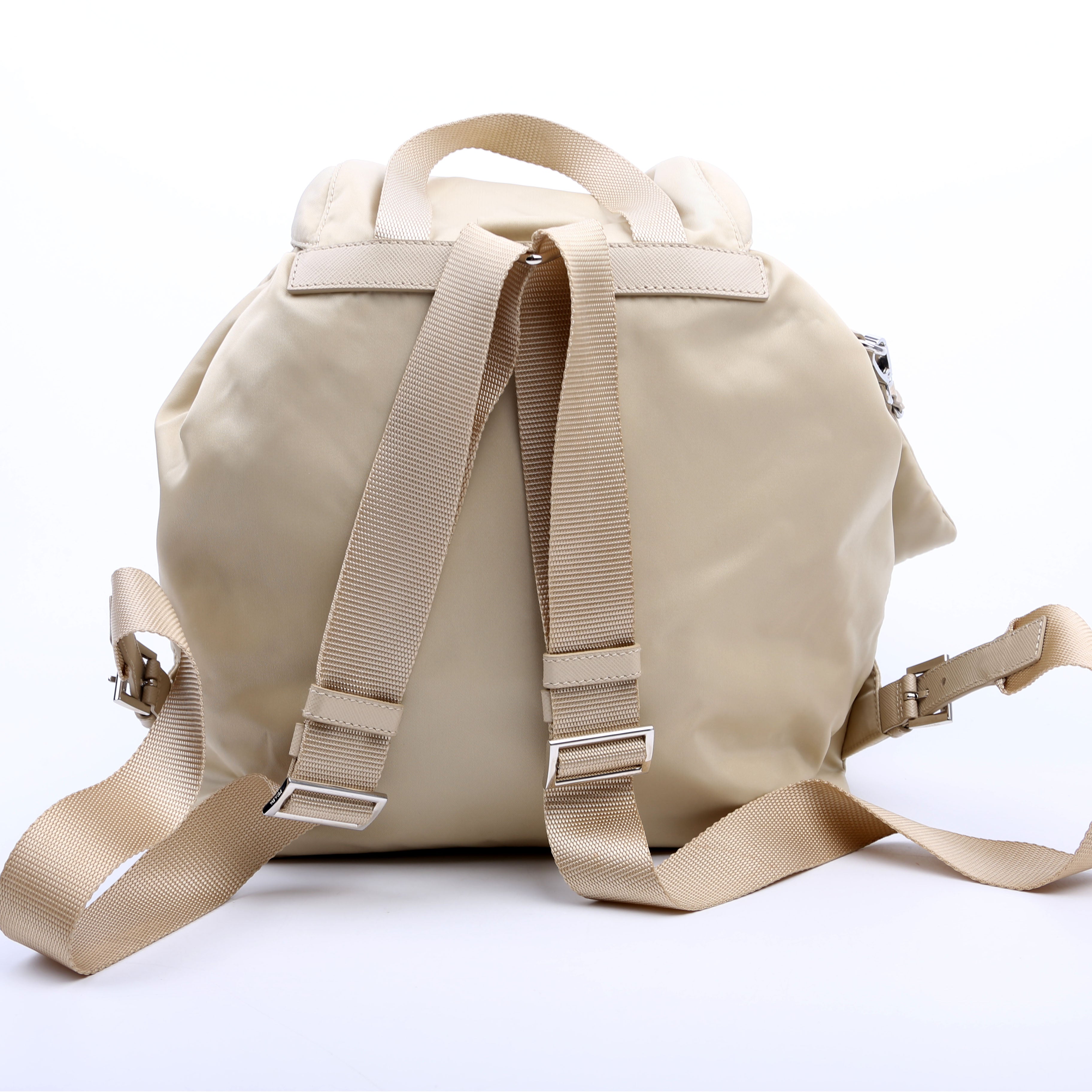Prada 1BZ677 Re-Nylon Backpack Small Tan