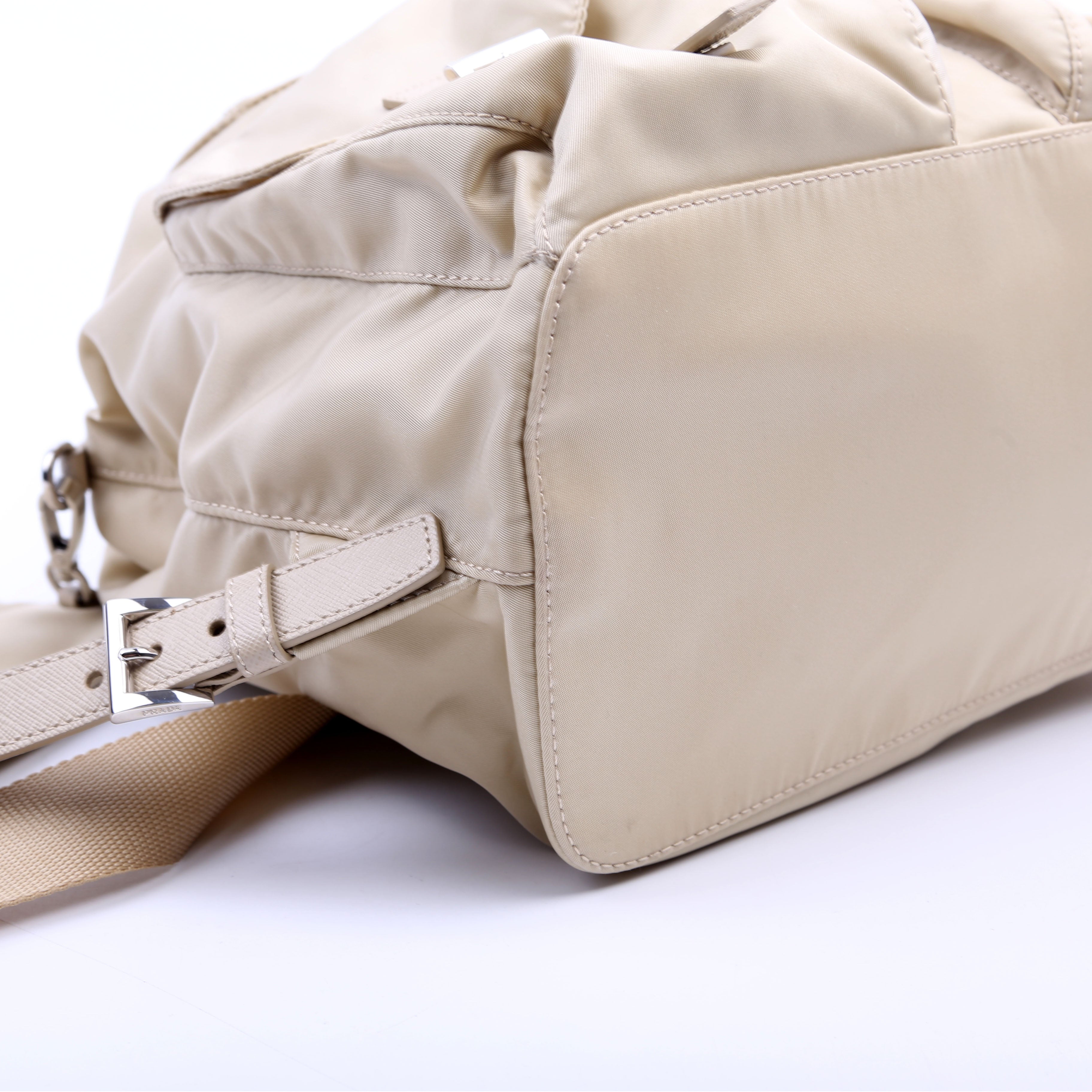 Prada 1BZ677 Re-Nylon Backpack Small Tan