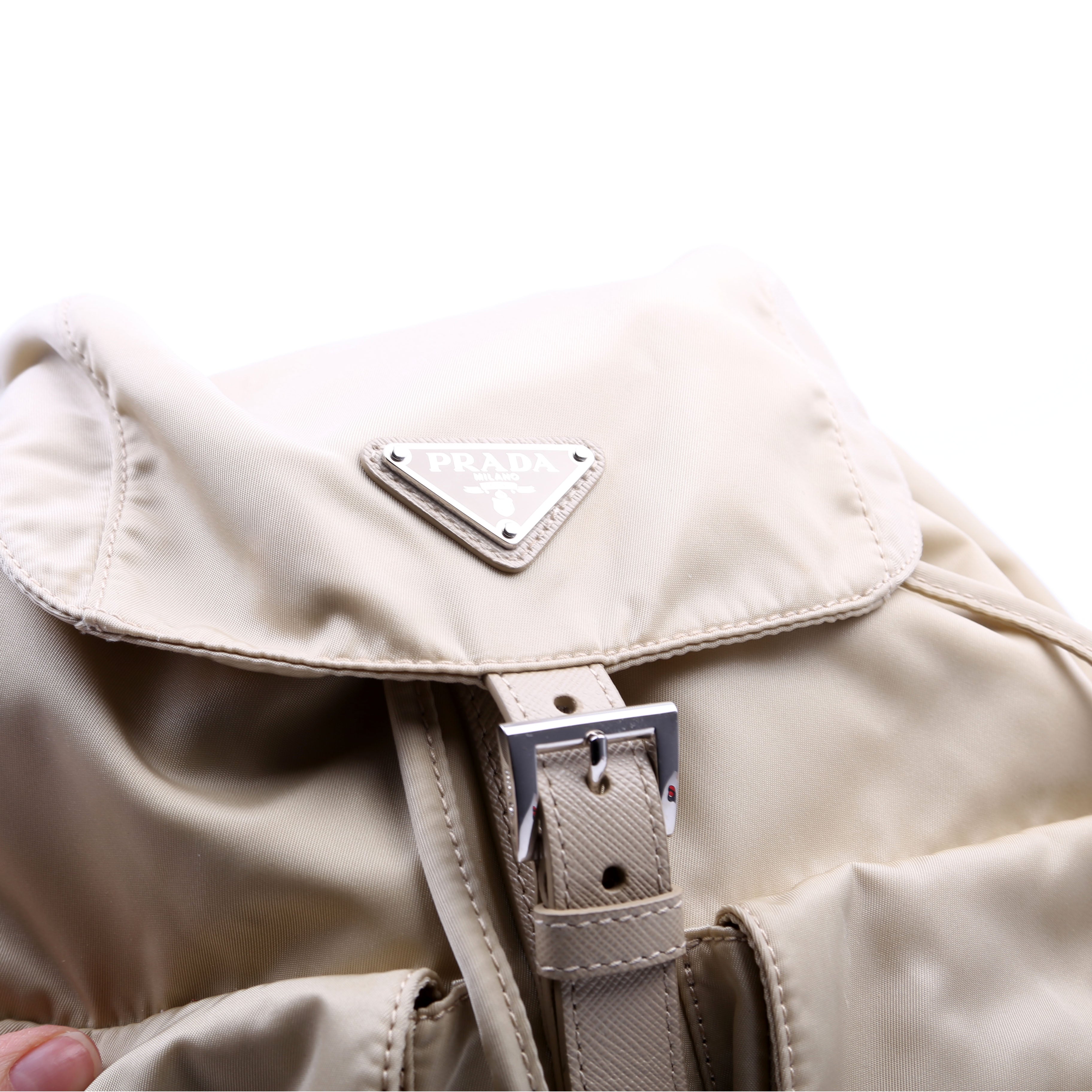 Prada 1BZ677 Re-Nylon Backpack Small Tan