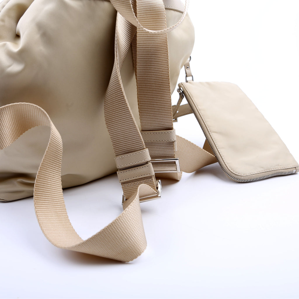 Prada 1BZ677 Re-Nylon Backpack Small Tan