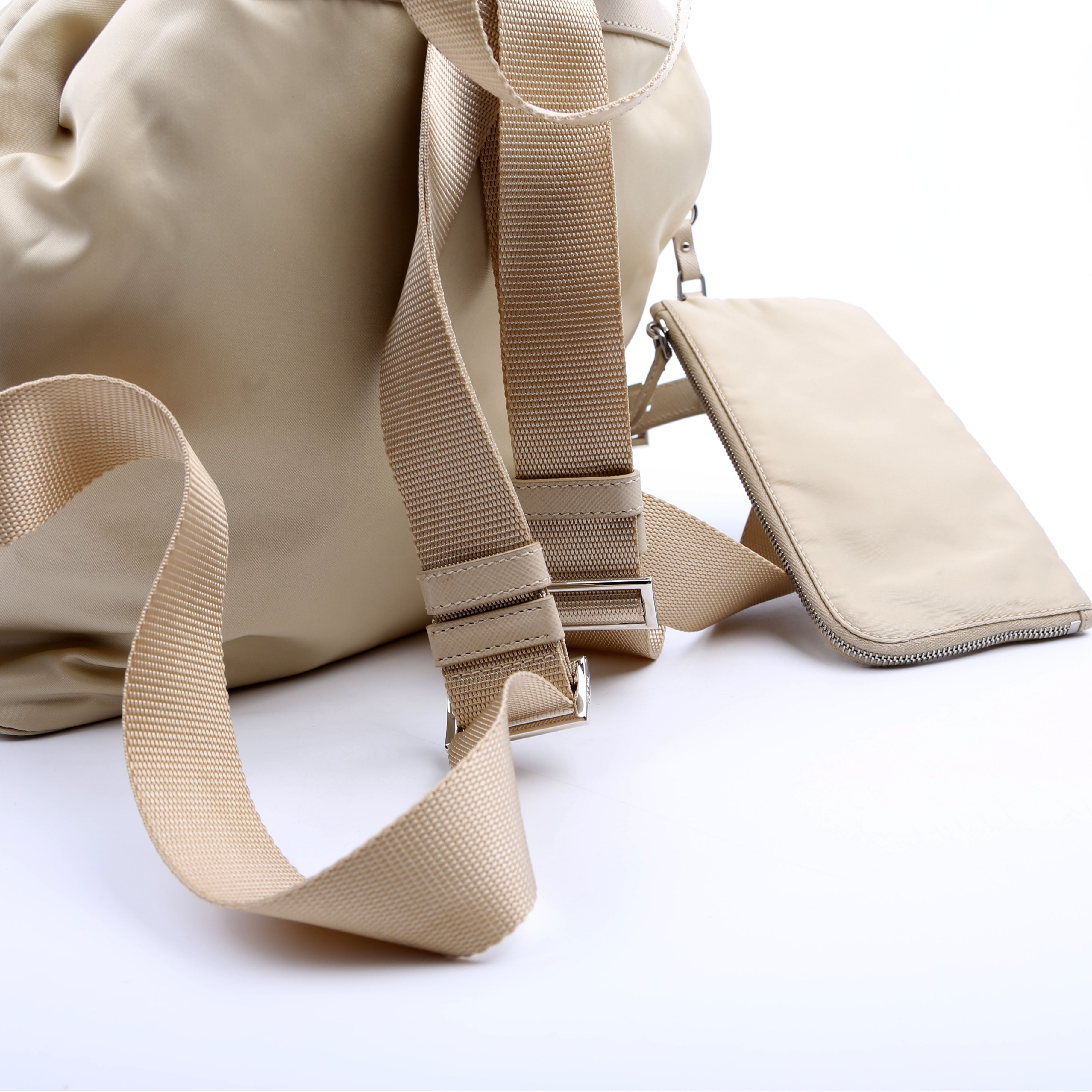 Prada 1BZ677 Re-Nylon Backpack Small Tan