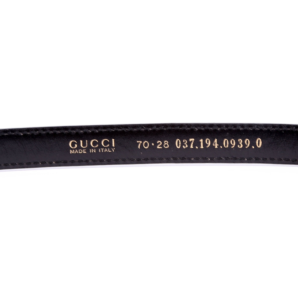 037.194 'Gucci' Logo Buckle Thin Vintage Size 70/28 Black