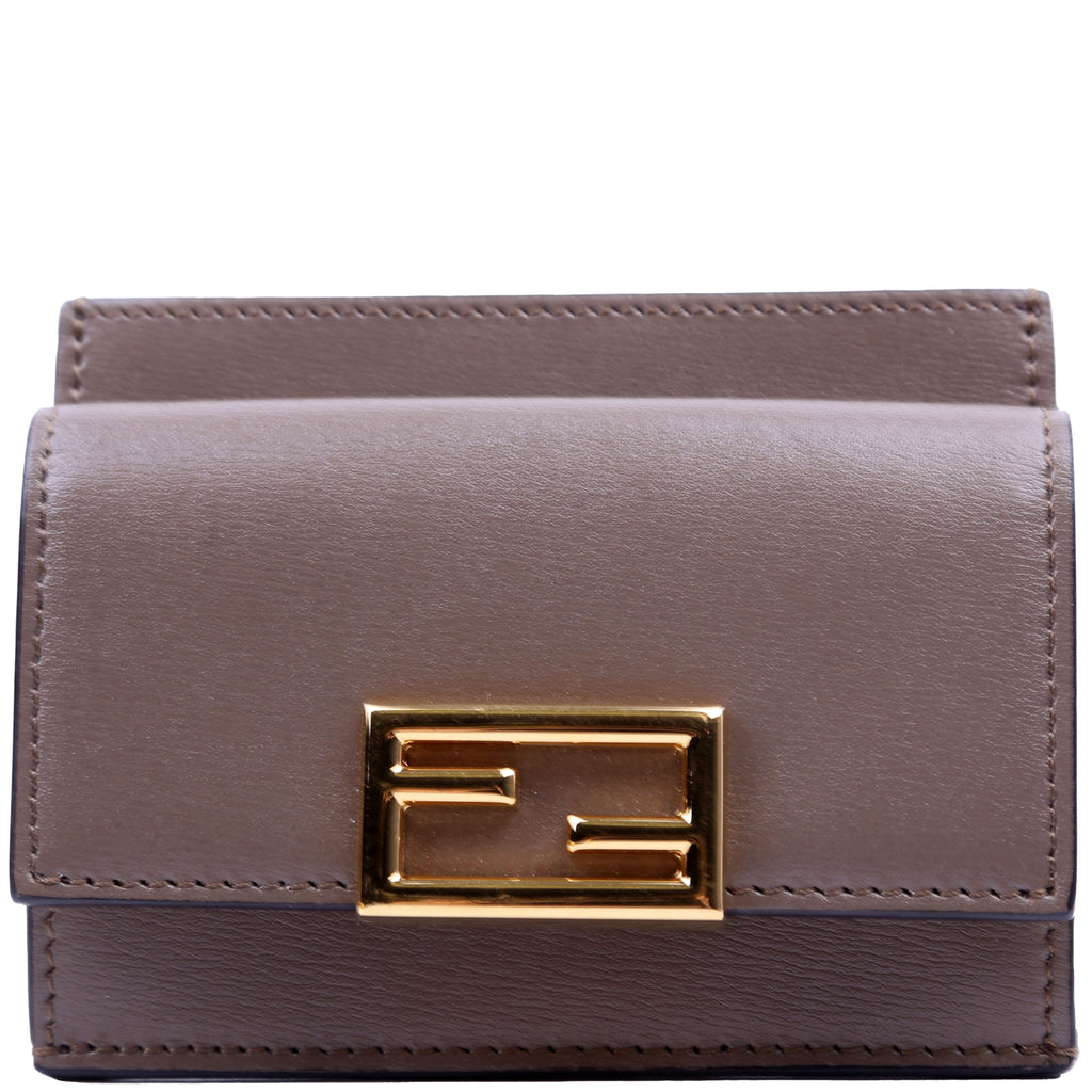 Leather Baguette Card Holder Taupe