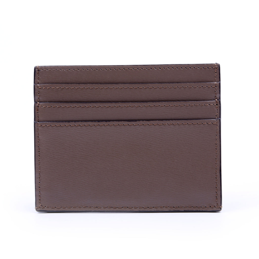 Leather Baguette Card Holder Taupe