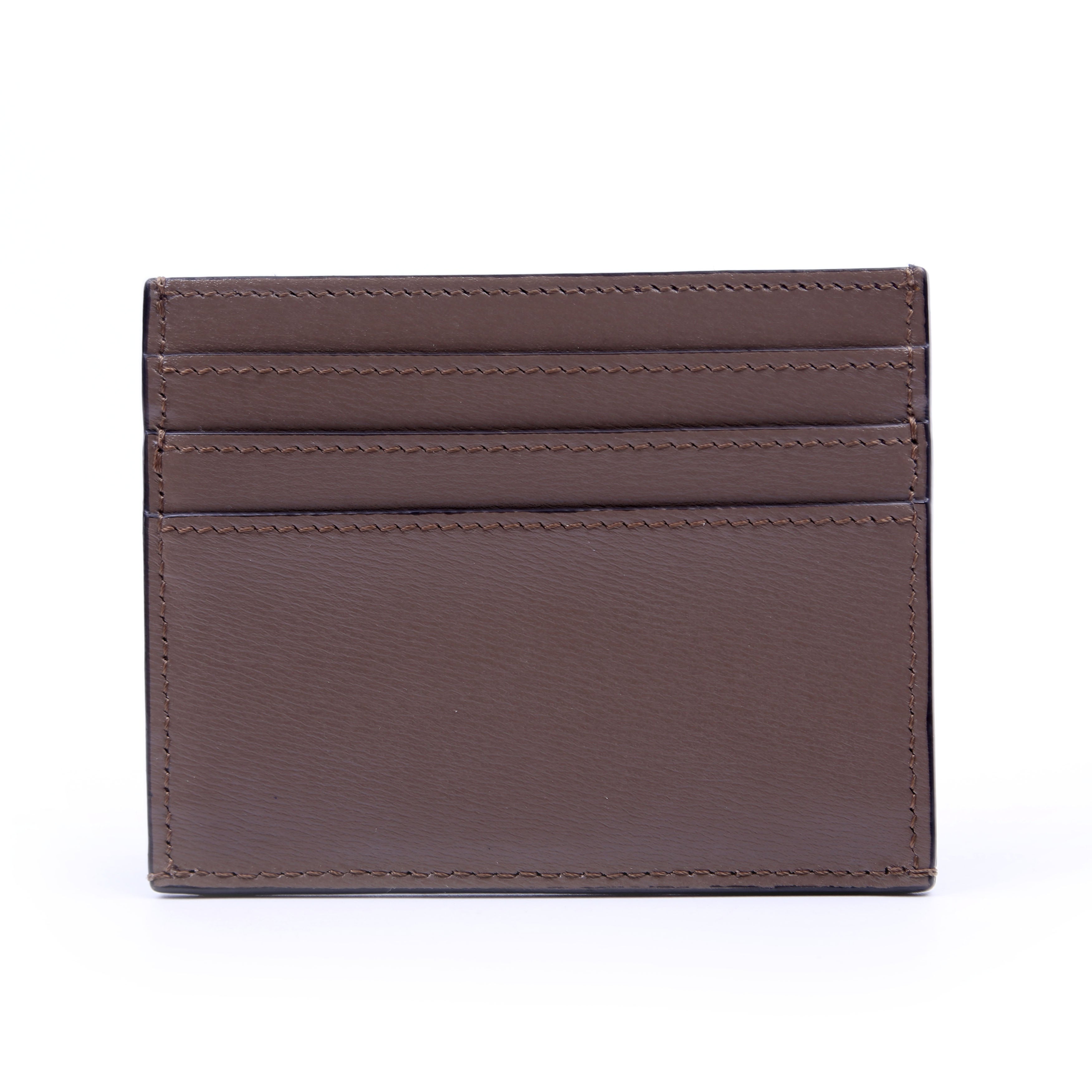 Leather Baguette Card Holder Taupe
