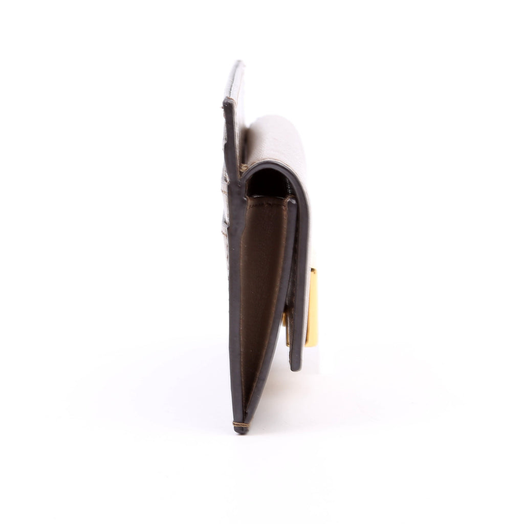 Leather Baguette Card Holder Taupe
