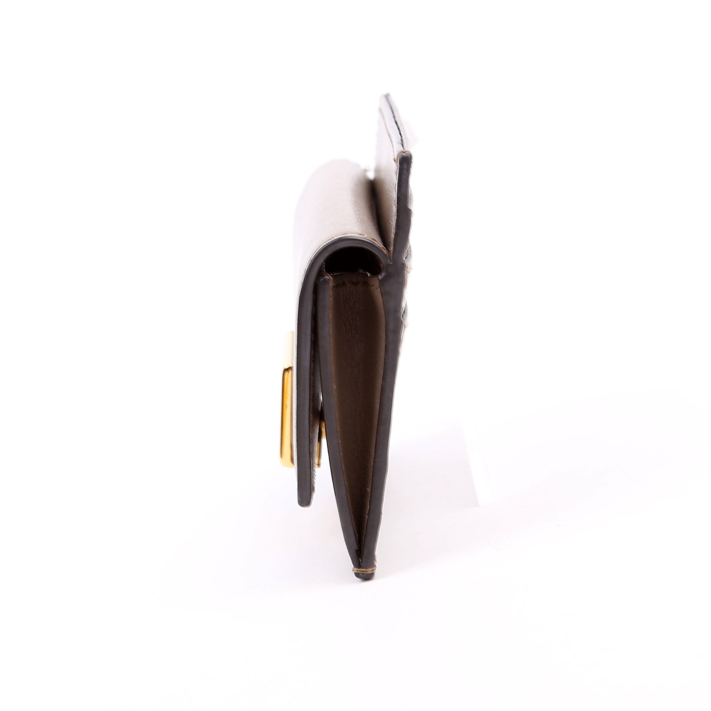 Leather Baguette Card Holder Taupe