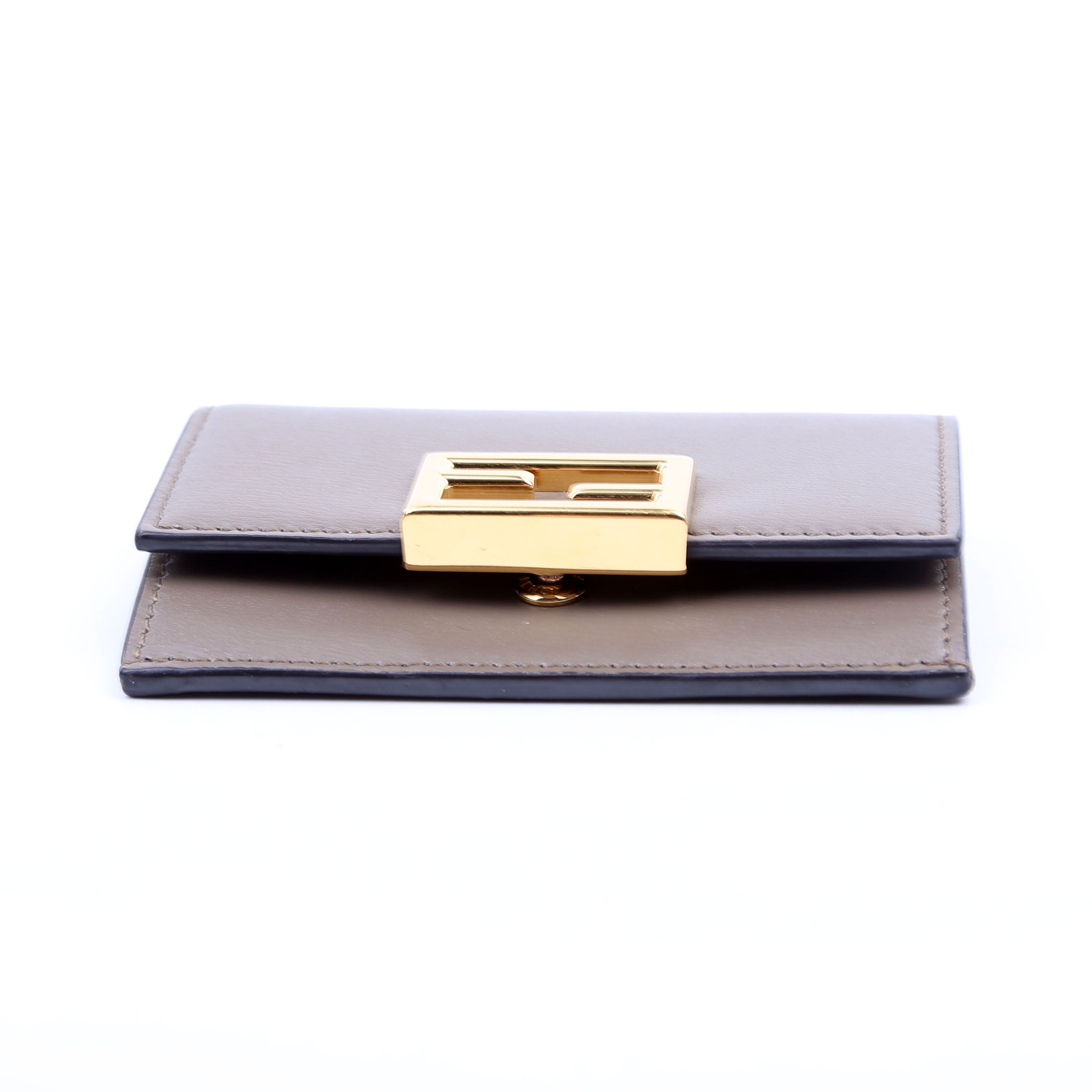 Leather Baguette Card Holder Taupe