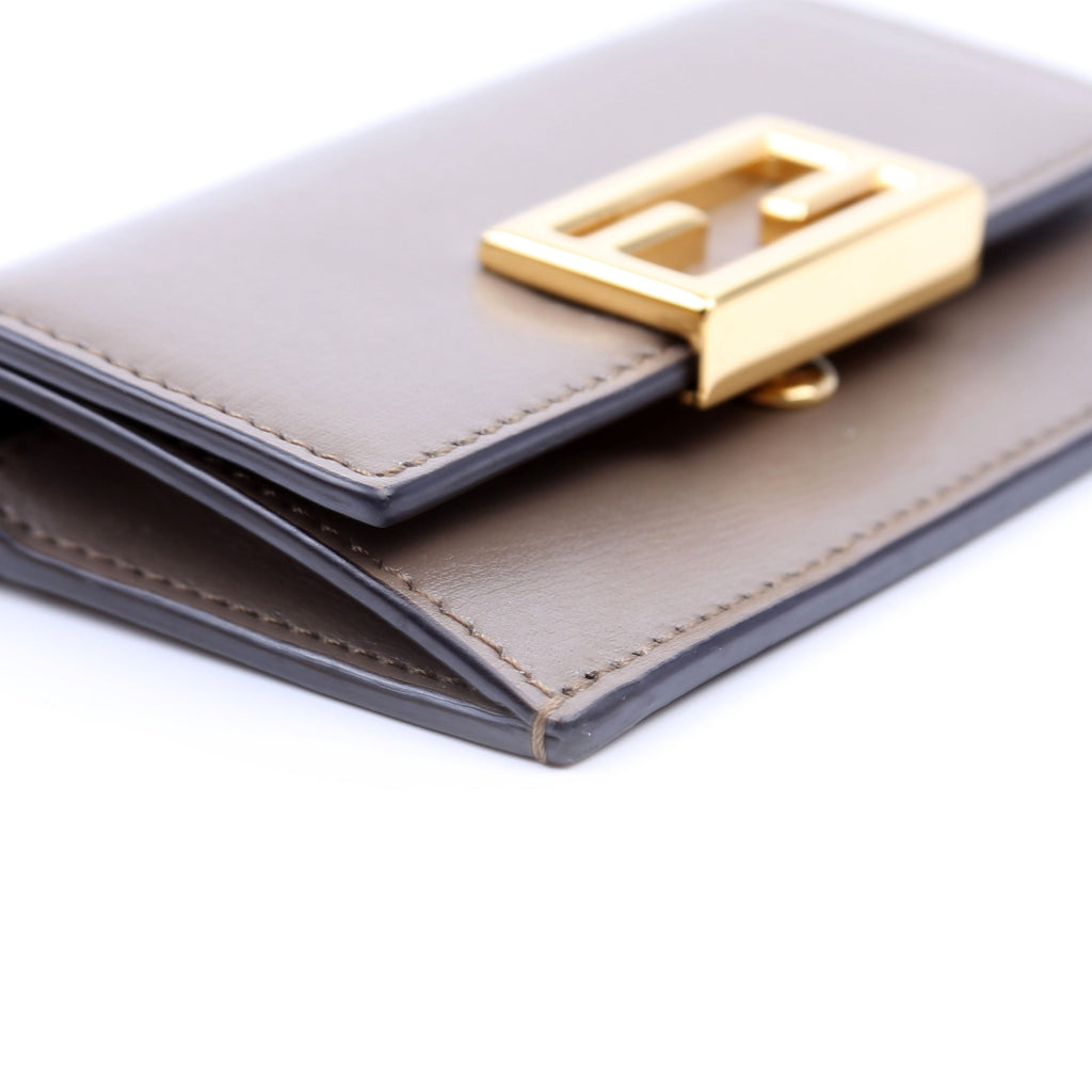 Leather Baguette Card Holder Taupe